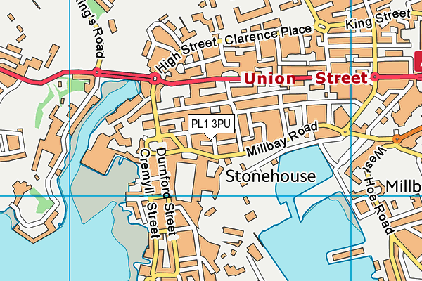 PL1 3PU map - OS VectorMap District (Ordnance Survey)