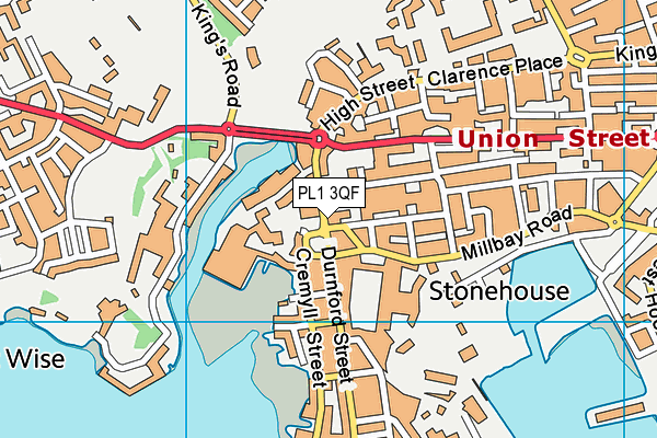 PL1 3QF map - OS VectorMap District (Ordnance Survey)