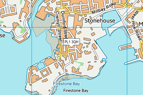 PL1 3QH map - OS VectorMap District (Ordnance Survey)