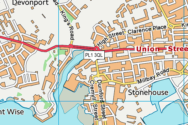 PL1 3QL map - OS VectorMap District (Ordnance Survey)