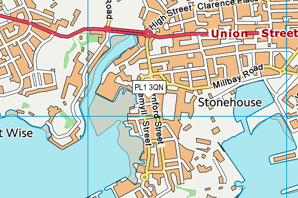 PL1 3QN map - OS VectorMap District (Ordnance Survey)