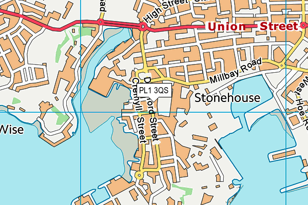 PL1 3QS map - OS VectorMap District (Ordnance Survey)