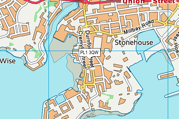 PL1 3QW map - OS VectorMap District (Ordnance Survey)