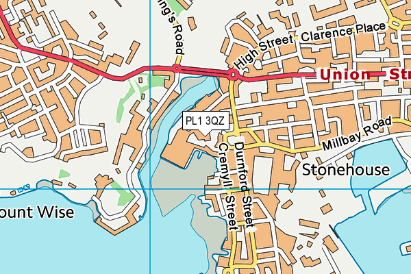 PL1 3QZ map - OS VectorMap District (Ordnance Survey)