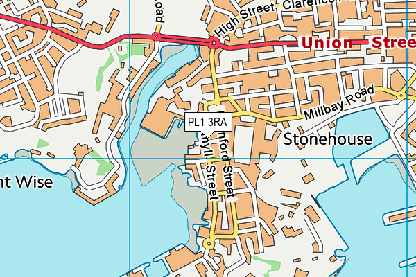 PL1 3RA map - OS VectorMap District (Ordnance Survey)