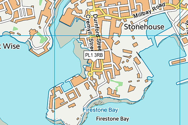 PL1 3RB map - OS VectorMap District (Ordnance Survey)