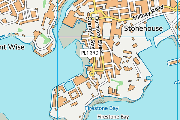 PL1 3RD map - OS VectorMap District (Ordnance Survey)