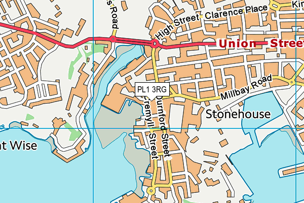 PL1 3RG map - OS VectorMap District (Ordnance Survey)