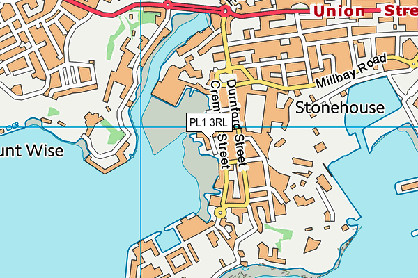 PL1 3RL map - OS VectorMap District (Ordnance Survey)