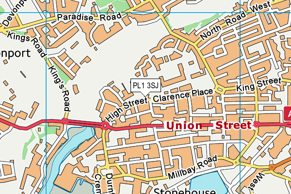 High Street Primary Academy map (PL1 3SJ) - OS VectorMap District (Ordnance Survey)