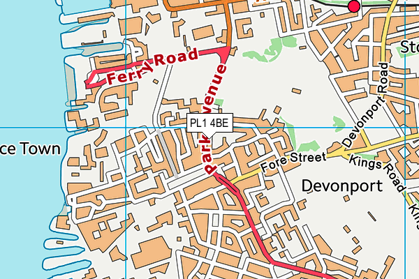 PL1 4BE map - OS VectorMap District (Ordnance Survey)