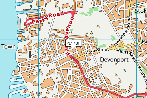 PL1 4BH map - OS VectorMap District (Ordnance Survey)