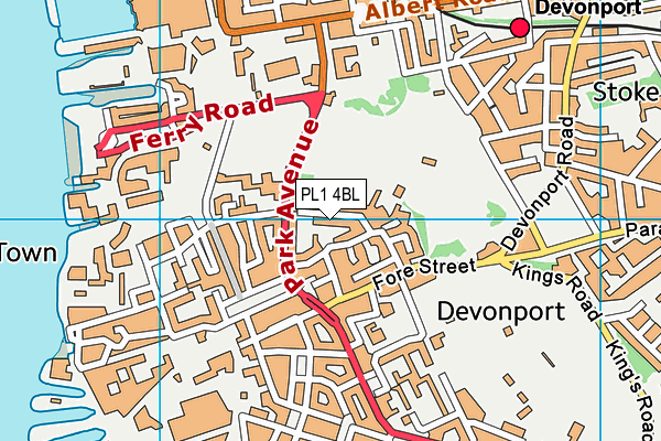 PL1 4BL map - OS VectorMap District (Ordnance Survey)