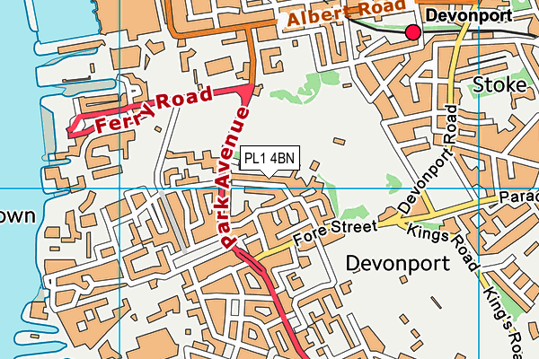 PL1 4BN map - OS VectorMap District (Ordnance Survey)