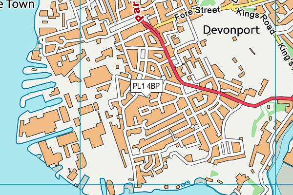 PL1 4BP map - OS VectorMap District (Ordnance Survey)