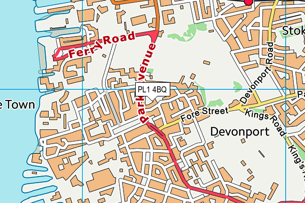 PL1 4BQ map - OS VectorMap District (Ordnance Survey)