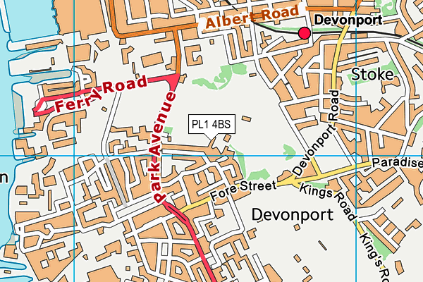 PL1 4BS map - OS VectorMap District (Ordnance Survey)