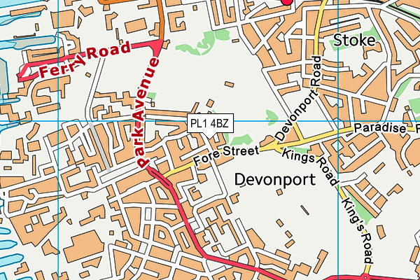 PL1 4BZ map - OS VectorMap District (Ordnance Survey)