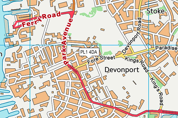 PL1 4DA map - OS VectorMap District (Ordnance Survey)