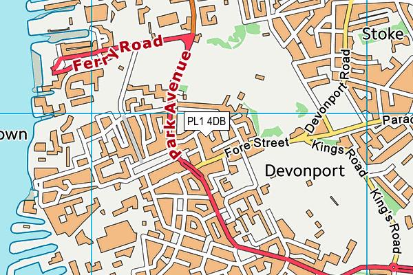 PL1 4DB map - OS VectorMap District (Ordnance Survey)