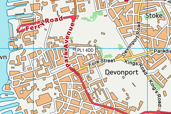 PL1 4DD map - OS VectorMap District (Ordnance Survey)