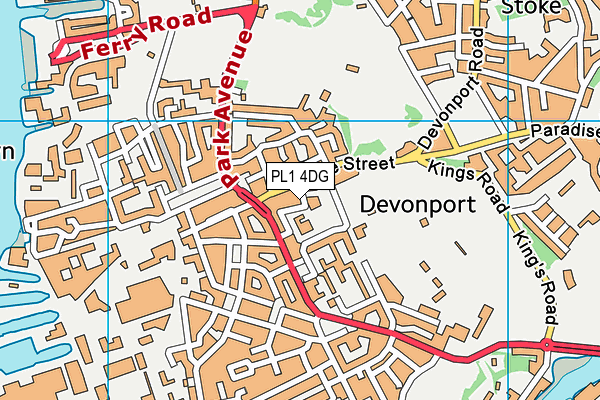 PL1 4DG map - OS VectorMap District (Ordnance Survey)