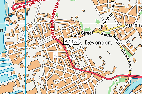 PL1 4DJ map - OS VectorMap District (Ordnance Survey)