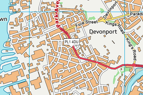 PL1 4DU map - OS VectorMap District (Ordnance Survey)