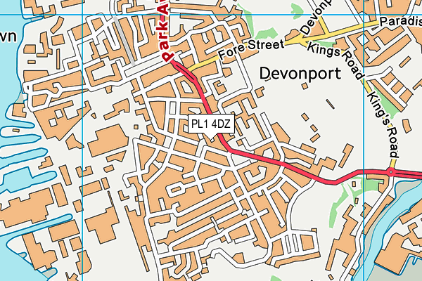 PL1 4DZ map - OS VectorMap District (Ordnance Survey)