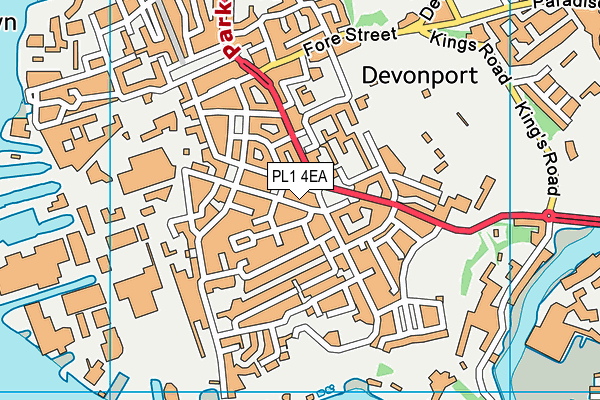 PL1 4EA map - OS VectorMap District (Ordnance Survey)