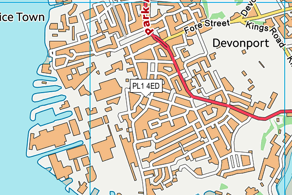PL1 4ED map - OS VectorMap District (Ordnance Survey)