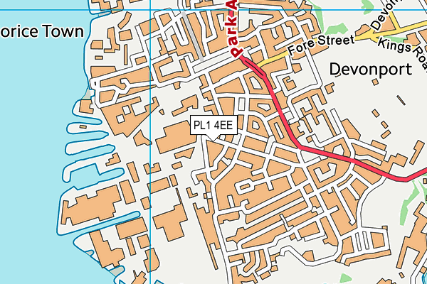 PL1 4EE map - OS VectorMap District (Ordnance Survey)