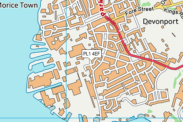 PL1 4EF map - OS VectorMap District (Ordnance Survey)