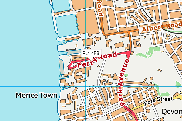 PL1 4FB map - OS VectorMap District (Ordnance Survey)