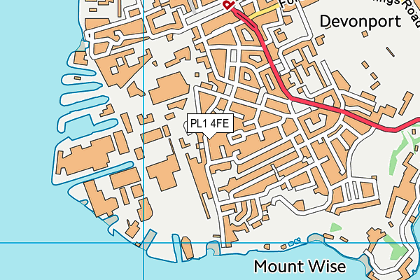 PL1 4FE map - OS VectorMap District (Ordnance Survey)