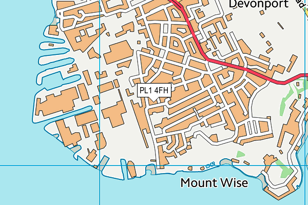 PL1 4FH map - OS VectorMap District (Ordnance Survey)