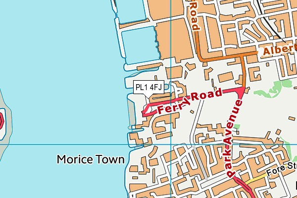 PL1 4FJ map - OS VectorMap District (Ordnance Survey)