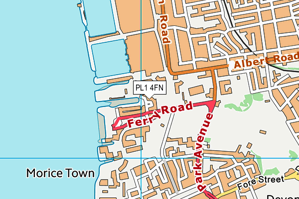 PL1 4FN map - OS VectorMap District (Ordnance Survey)