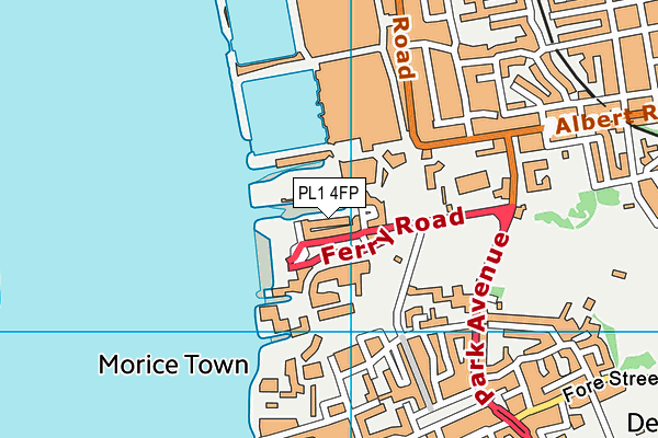 PL1 4FP map - OS VectorMap District (Ordnance Survey)