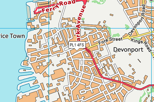 PL1 4FS map - OS VectorMap District (Ordnance Survey)