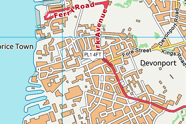 PL1 4FT map - OS VectorMap District (Ordnance Survey)