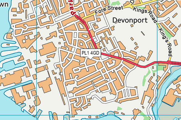 PL1 4GD map - OS VectorMap District (Ordnance Survey)