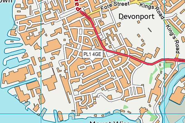 PL1 4GE map - OS VectorMap District (Ordnance Survey)