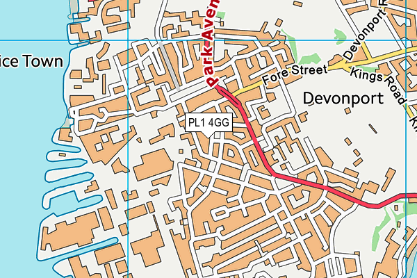 PL1 4GG map - OS VectorMap District (Ordnance Survey)