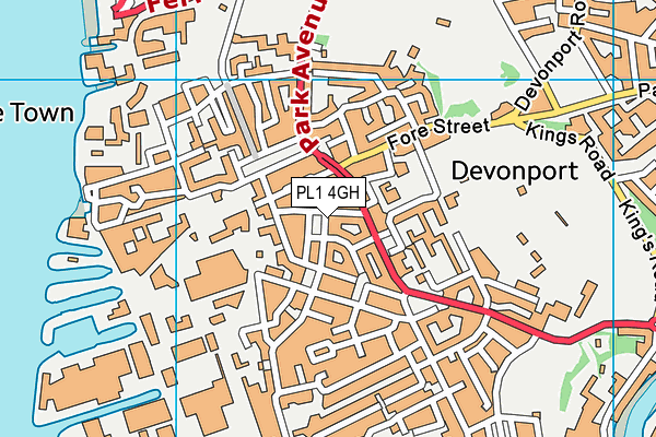 PL1 4GH map - OS VectorMap District (Ordnance Survey)