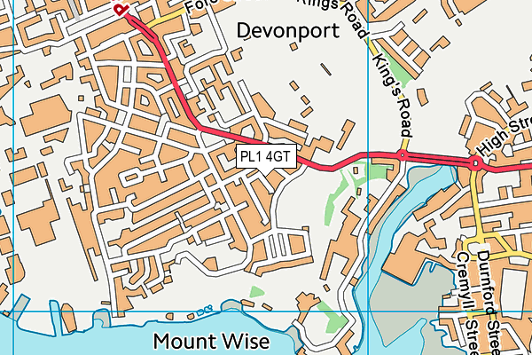 PL1 4GT map - OS VectorMap District (Ordnance Survey)