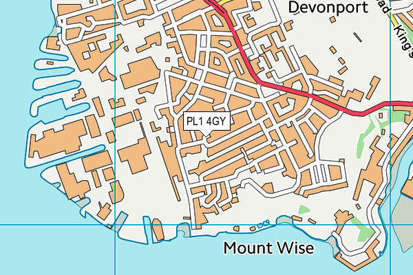 PL1 4GY map - OS VectorMap District (Ordnance Survey)