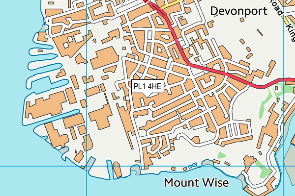 PL1 4HE map - OS VectorMap District (Ordnance Survey)