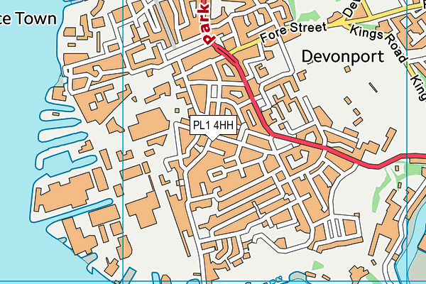 PL1 4HH map - OS VectorMap District (Ordnance Survey)