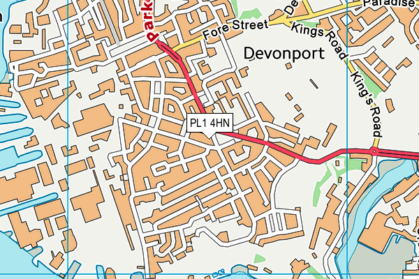 PL1 4HN map - OS VectorMap District (Ordnance Survey)